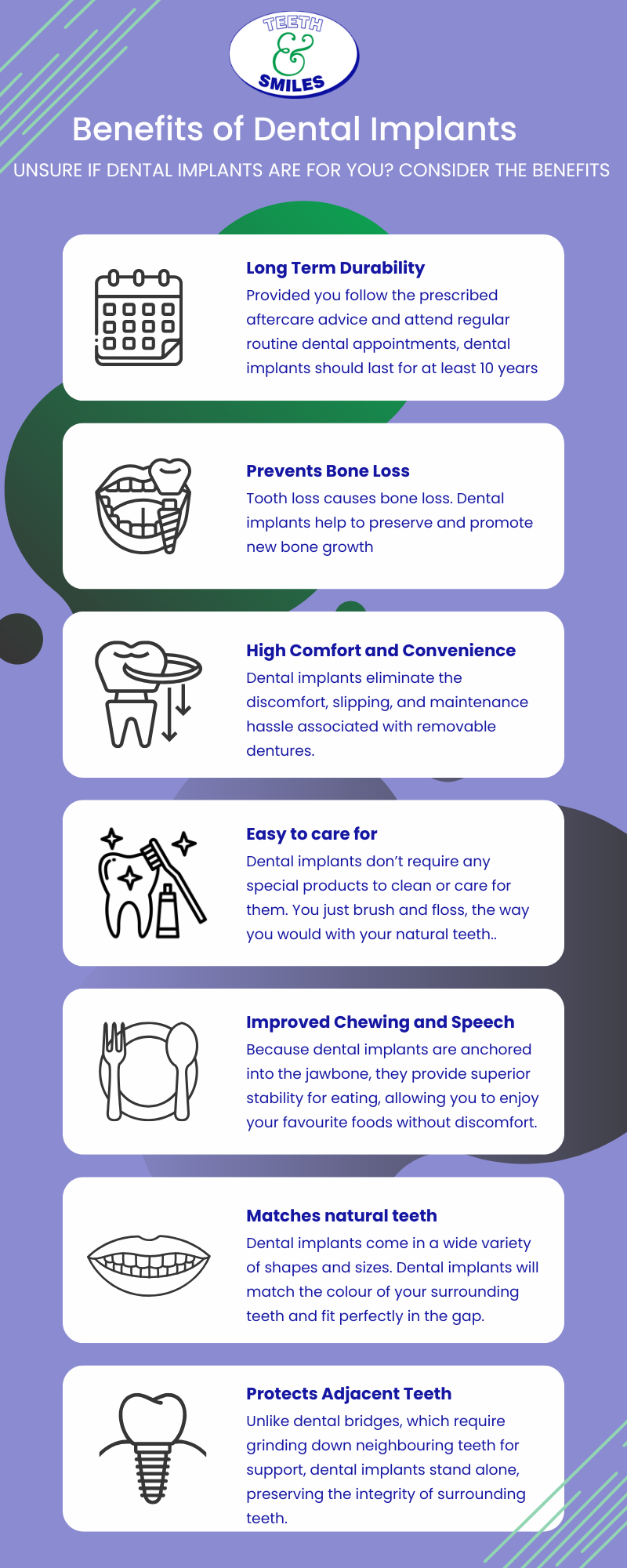 Teeth & Smiles Benefits of Dental implants